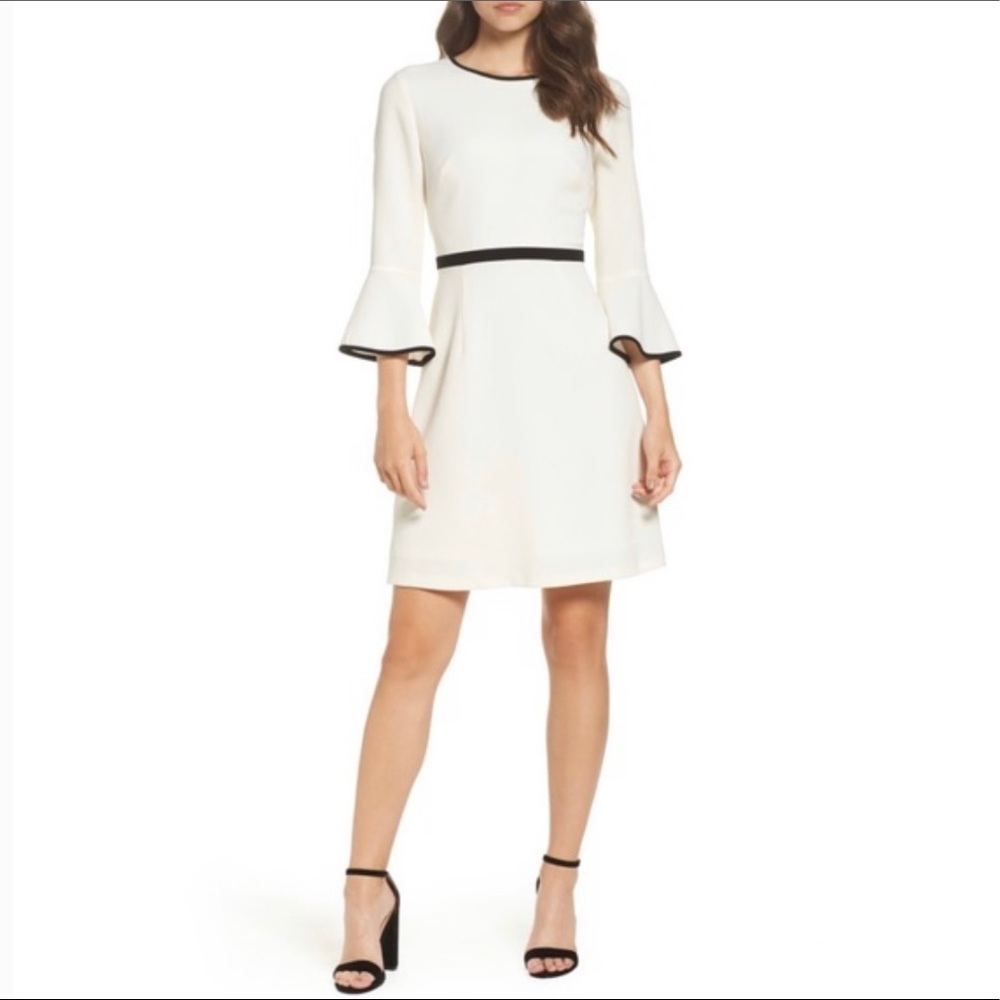 Eliza J Bell Sleeve Fit and Flare Dress